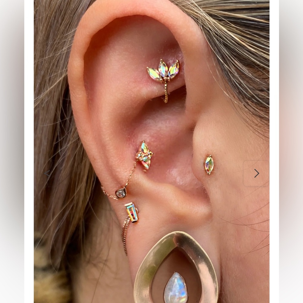 Mystic Topaz Zuri Threadless End Rose Gold